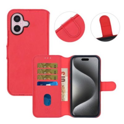 iPhone 16 Plånboksfodral Magnet RV - Röd