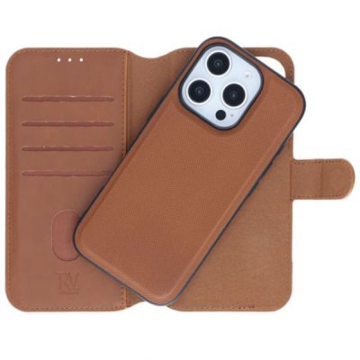 iPhone 16 Pro Max Plånboksfodral med Magnet Skal RV - Brun