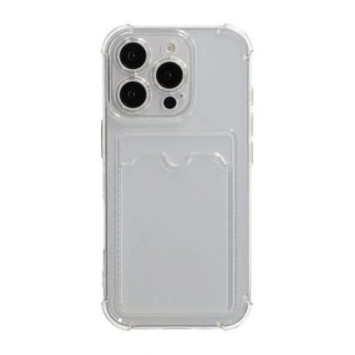 iPhone 16 Pro Mobilskal Stöttåligt med Korthållare - Transparent, bild 2