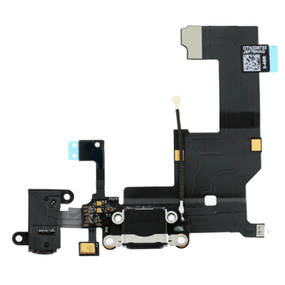 iPhone 5 Laddkontakt & Hörlursuttag Flexkabel - Svart