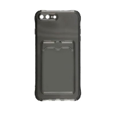 iPhone 7/8 Plus Skal med Korthållare i TPU - Transparent - Grå