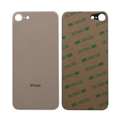 iPhone 8 Baksida Glas med Självhäftande tejp - Guld