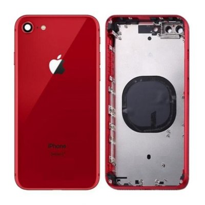 iPhone 8 Baksida med Komplett Ram OEM Original - Röd