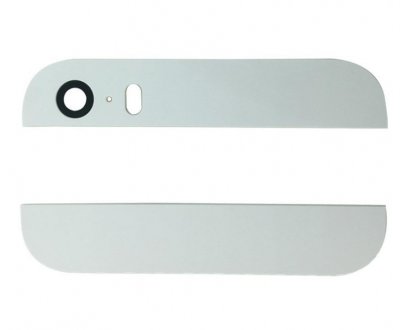 IPhone 5S/SE Övre och nedre glas för baksida - Vit