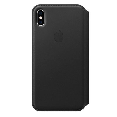 Apple iPhone X Läderfodral Folio Original - Svart