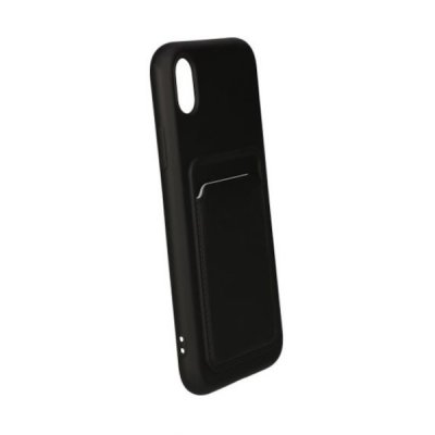 iPhone XR Silikonskal med Kortfack - Svart, bild 3