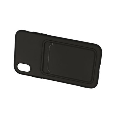 iPhone XR Silikonskal med Kortfack - Svart, bild 4