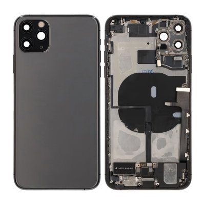 iPhone 11 Pro Max Original Baksida med Komplett Ram och små delar - Svart