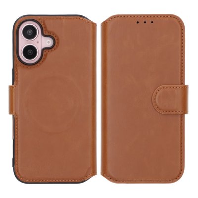 iPhone 16 Plånboksfodral Premium - Brun