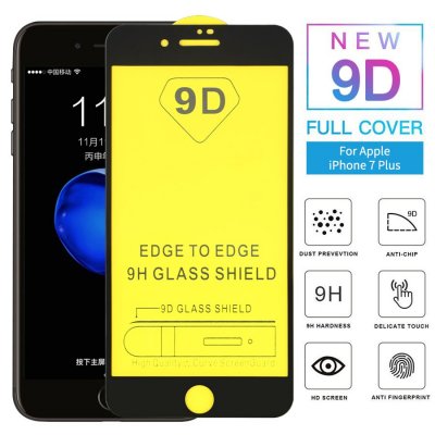 iPhone 8 Plus Skärmskydd 9D Heltäckande - Svart