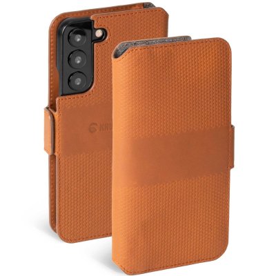 Krusell Samsung Galaxy S22 Plånboksfodral i Läder - Cognac