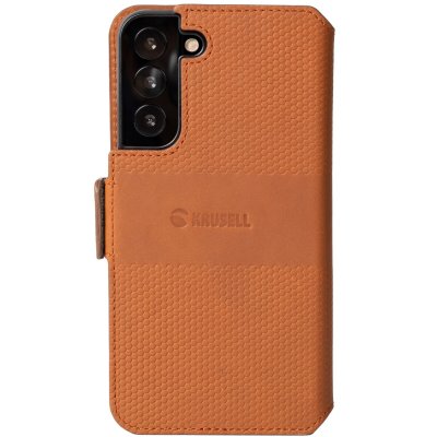 Krusell Samsung Galaxy S22 Plus Plånboksfodral i Läder - Cognac