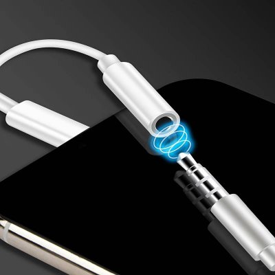 Lightning till 3,5 mm Adapter för hörlurar till iPhone - Vit, bild 4