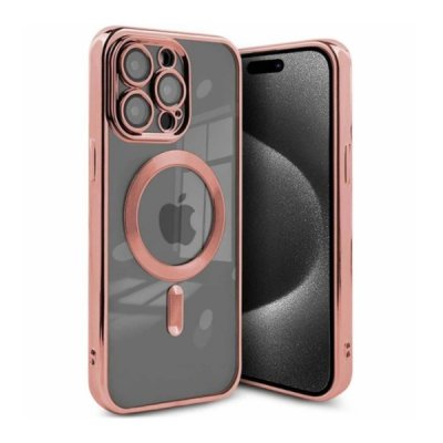 Luxury Mobilskal med Magsafe iPhone 15 Pro - Rosa