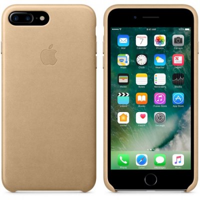 Apple Läderskal för iPhone 7 Plus / 8 Plus - Ljusbrun, bild 2