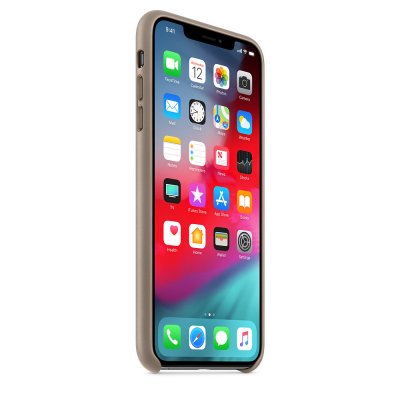 Apple iPhone XS Max Original Läderskal - Mullvadsgrå, bild 3