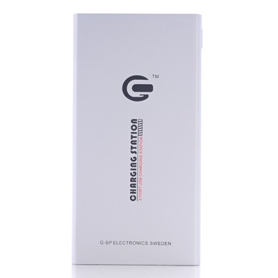 Powerbank 10000 mAh 2 USB-portar Liten Snabbladdare - Silver, bild 2