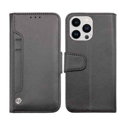 RV iPhone 14 Pro Plånboksfodral med Extra Kortfack - Svart