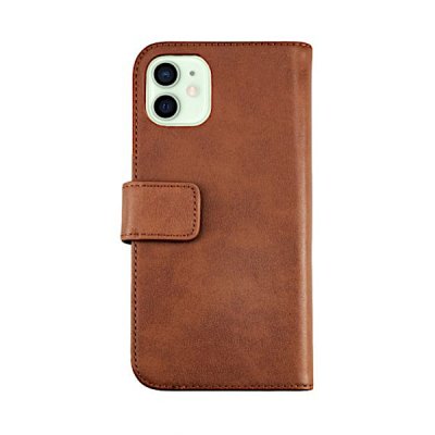 iPhone 12 Mini Plånboksfodral i Äkta läder - Brun