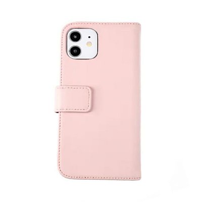 iPhone 12 Mini Plånboksfodral i Äkta läder - Rosa