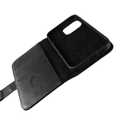 iPhone 13 Pro Max Plånboksfodral i Äkta Läder - Svart, bild 2