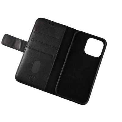 iPhone 13 Pro Max Plånboksfodral i Äkta Läder - Svart, bild 3