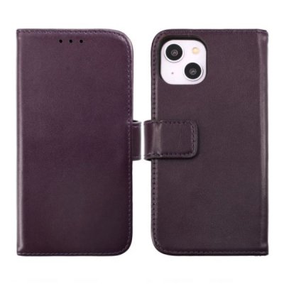 RV iPhone 14 Läder Plånboksfodral i Äkta Läder - Lila