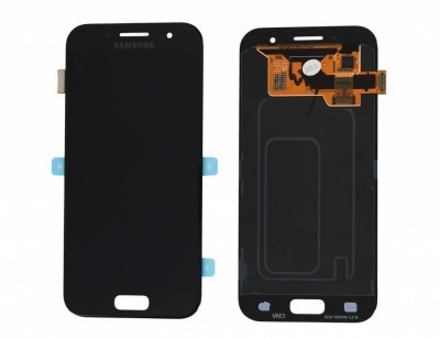 Samsung Galaxy A3 2017 Skärm Original LCD Display Glas Komplett - Svart