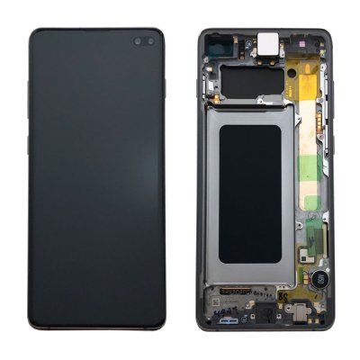 Samsung Galaxy S10 Plus Skärm Original AMOLED Display Glas - Svart