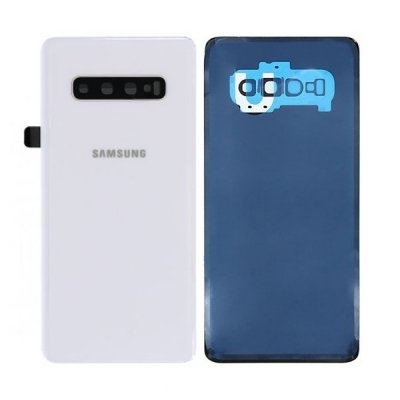 Samsung Galaxy S10 Plus Baksida med tejp och kameraglas – Vit