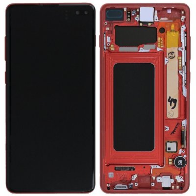 Samsung Galaxy S10 Plus Original Skärm Display Glas AMOLED - Röd