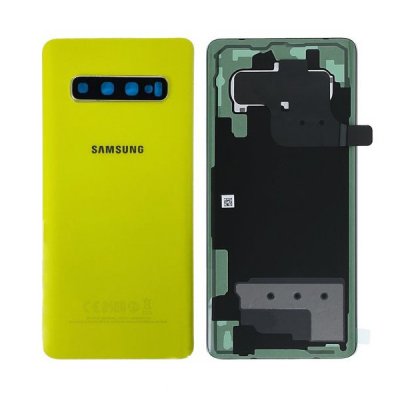Samsung Galaxy S10 Plus Baksida med tejp och kameraglas - Gul