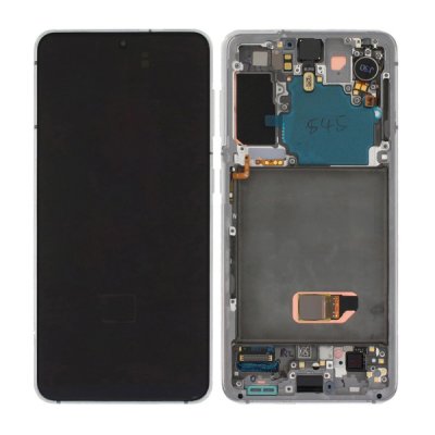 Samsung Galaxy S21 5G Skärm med LCD Display & Kamera Original - Vit