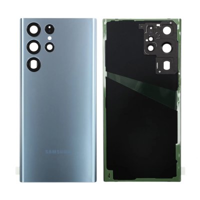 Samsung Galaxy S22 Ultra Baksida OEM med kameralins och tejp - Blå