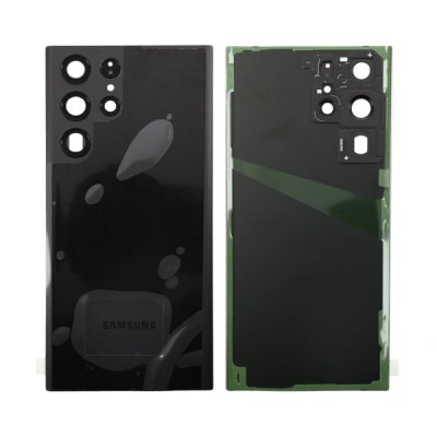Samsung Galaxy S22 Ultra Baksida med tejp och kameraglas OEM - Svart
