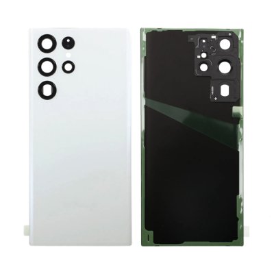 Samsung Galaxy S22 Ultra Baksida OEM med tejp och kameraglas - Vit