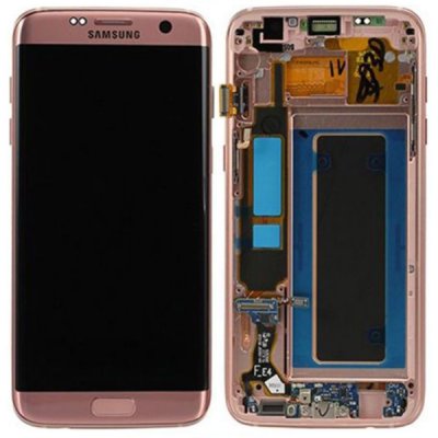 Samsung Galaxy S7 Edge Skärm Original LCD Display Glas - Rosa Guld