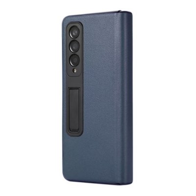 Samsung Galaxy Z Fold3 Vikbart Läderfodral - Blå, bild 2