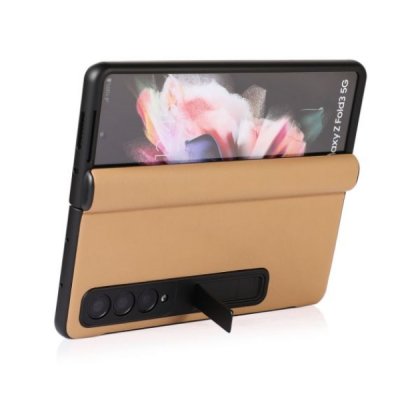 Samsung Galaxy Z Fold3 Vikbart Läderfodral - Brun, bild 3