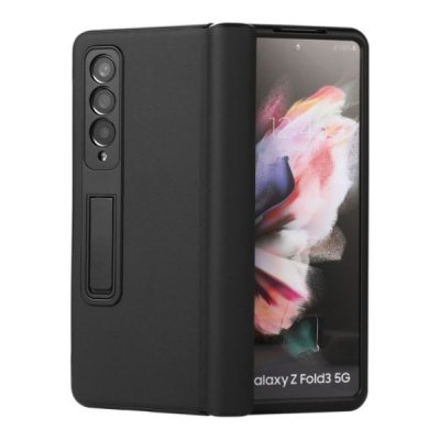 Samsung Galaxy Z Fold3 Vikbart Läderfodral - Svart