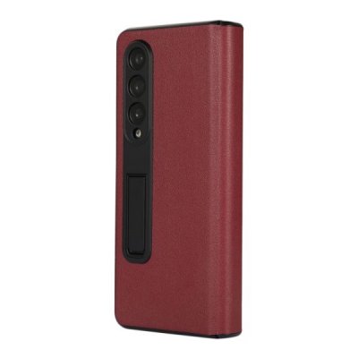 Samsung Galaxy Z Fold4 Vikbart Läderfodral - Röd, bild 3