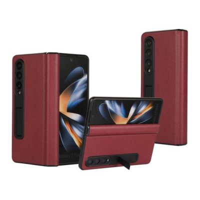 Samsung Galaxy Z Fold4 Vikbart Läderfodral - Röd, bild 4