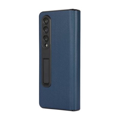Samsung Galaxy Z Fold4 Vikbart Läderfodral - Blå, bild 2