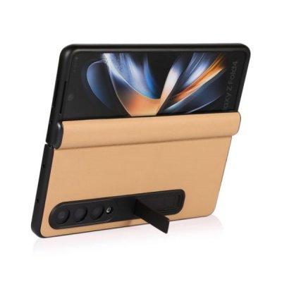 Samsung Galaxy Z Fold4 Vikbart Läderfodral - Brun, bild 3