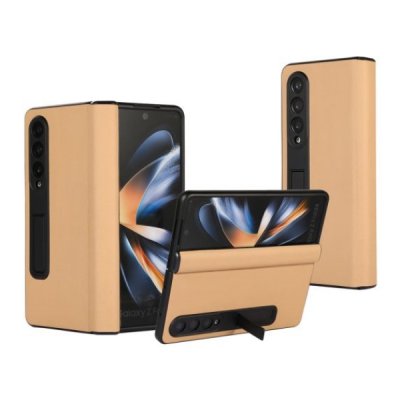 Samsung Galaxy Z Fold4 Vikbart Läderfodral - Brun, bild 4