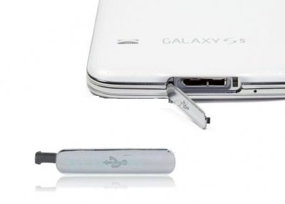 Samsung Galaxy S5 USB Skydd - Silver