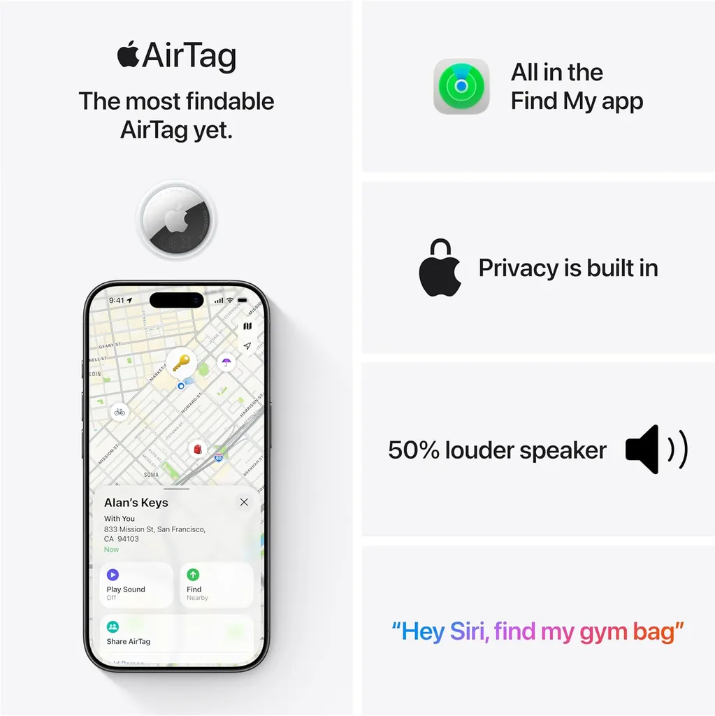 Apple AirTag 2:a generationen, 1-pack, bild 3