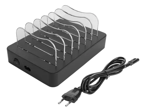 Deltaco laddstation med 5 USB-A och 1 USB-C PD, 50 W, svart, bild 2