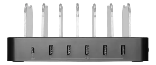 Deltaco laddstation med 5 USB-A och 1 USB-C PD, 50 W, svart, bild 3