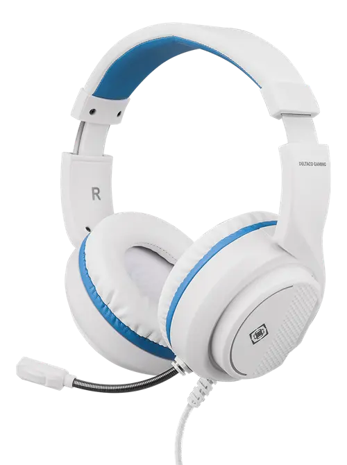 Gamingheadset till PS5 från Deltaco Gaming, 3,5 mm, vit